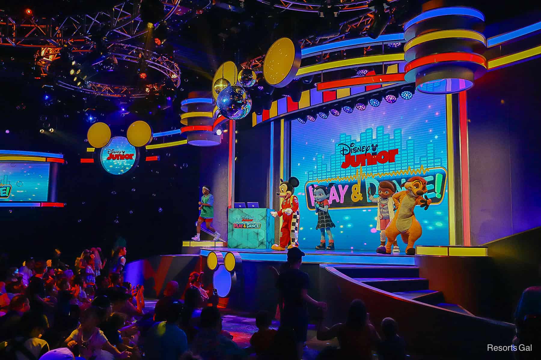 Mickey and friends on stage at the Disney Junior Play and Dance 