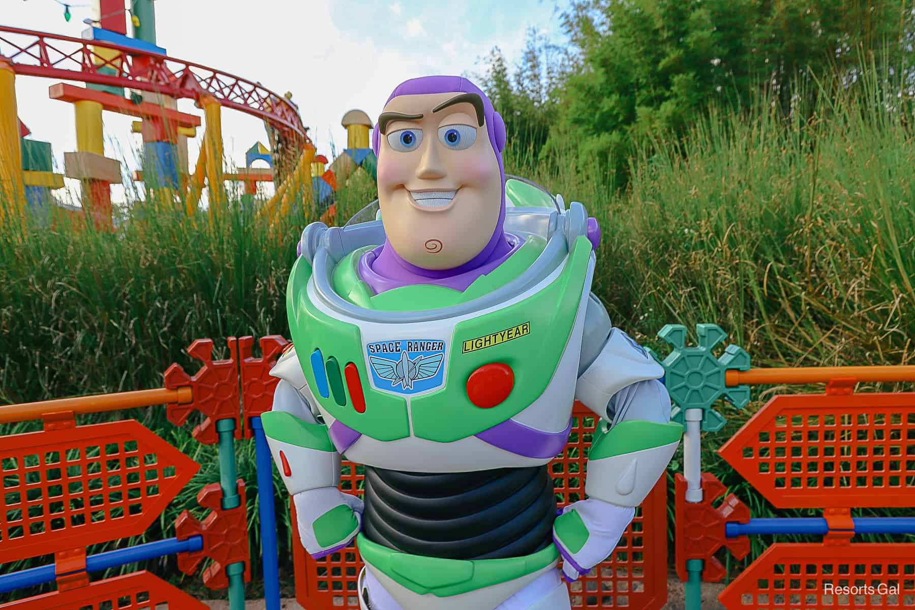 Buzz Lightyear at his meet-and-greet in Toy Story Land at Disney's Hollywood Studios. 