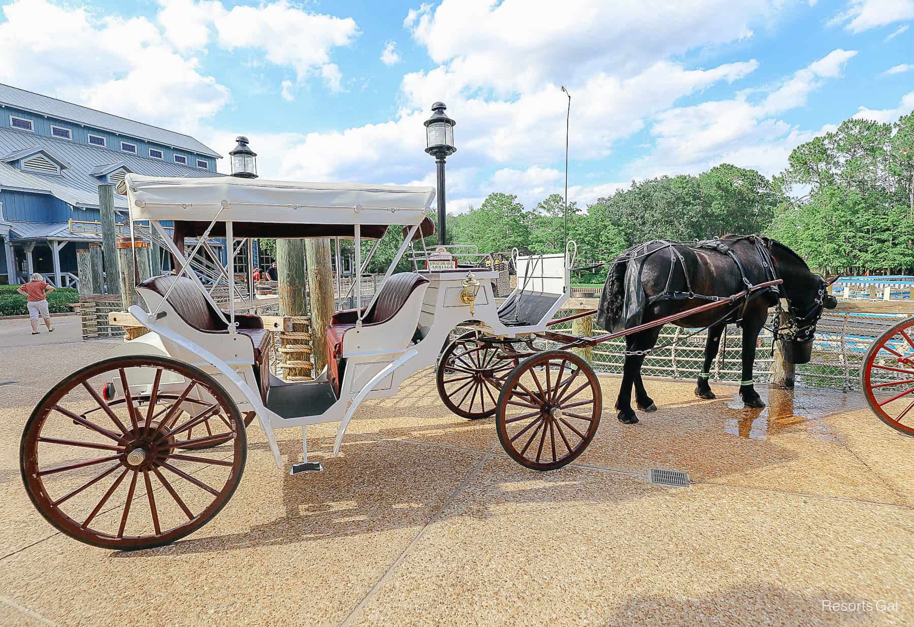 the carriage requires that guests step up inside the vehicle 