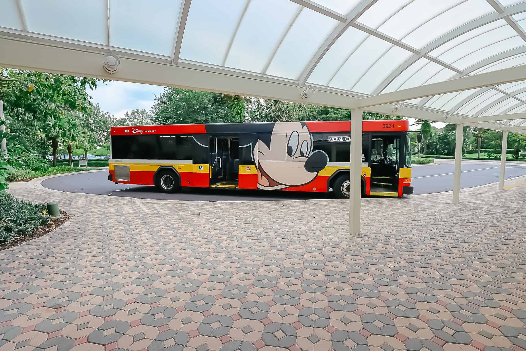 bus stop at Disney's Contemporary 