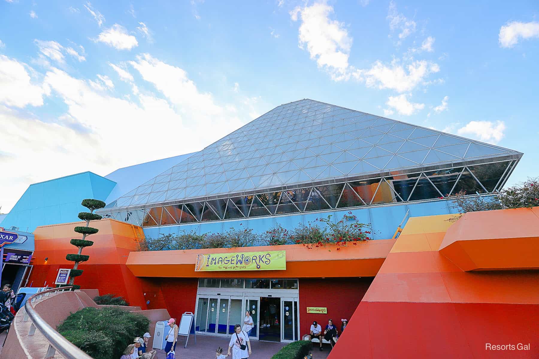 the Image Works entrance to the Imagination Pavilion at Epcot 