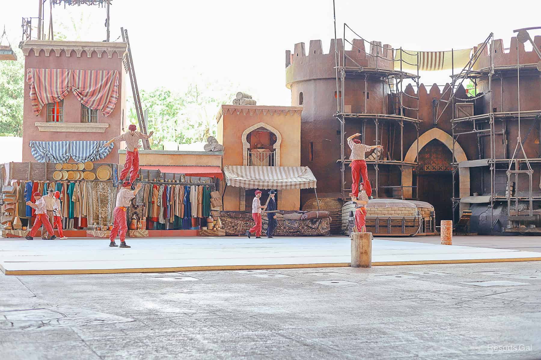 tumbling performers at Indiana Jones show at Disney's Hollywood Studios 