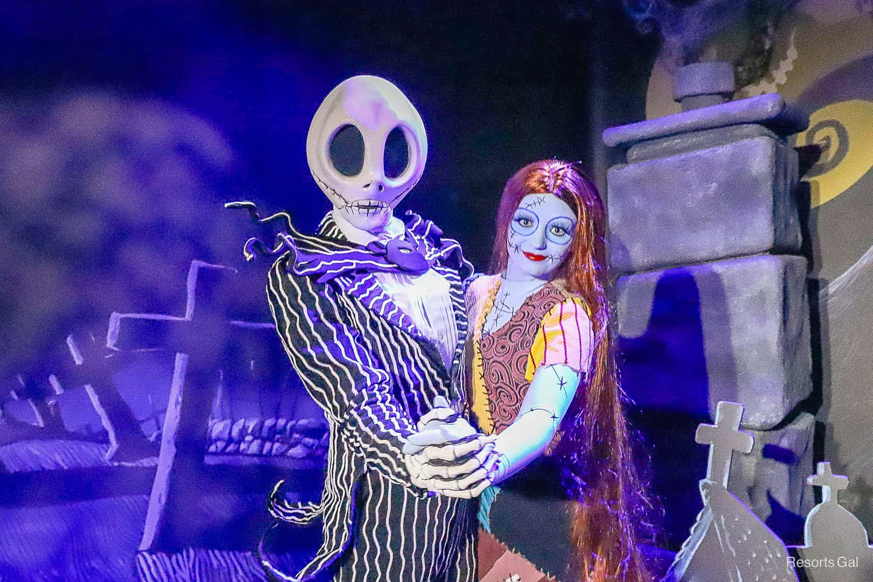 Jack Skellington and Sally at Disney World