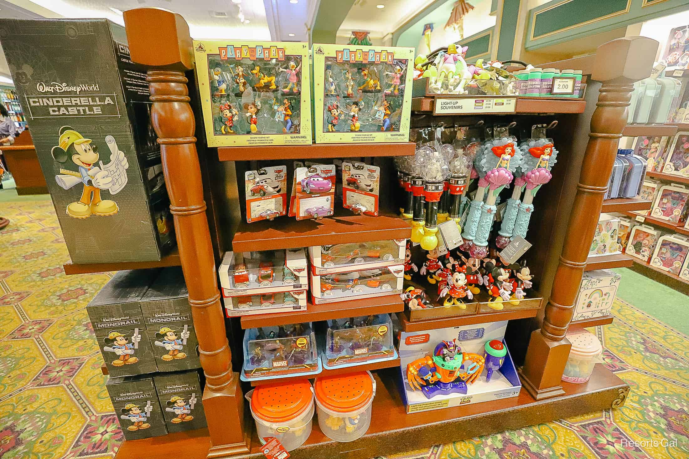 children's toys and bubble wands in the gift shop at Port Orleans French Quarter