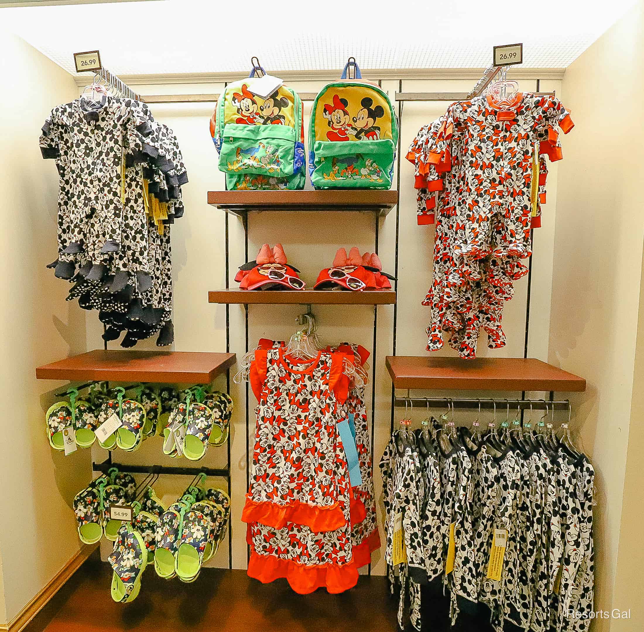Disney-themed pajamas in the gift shop at Port Orleans French Quarter