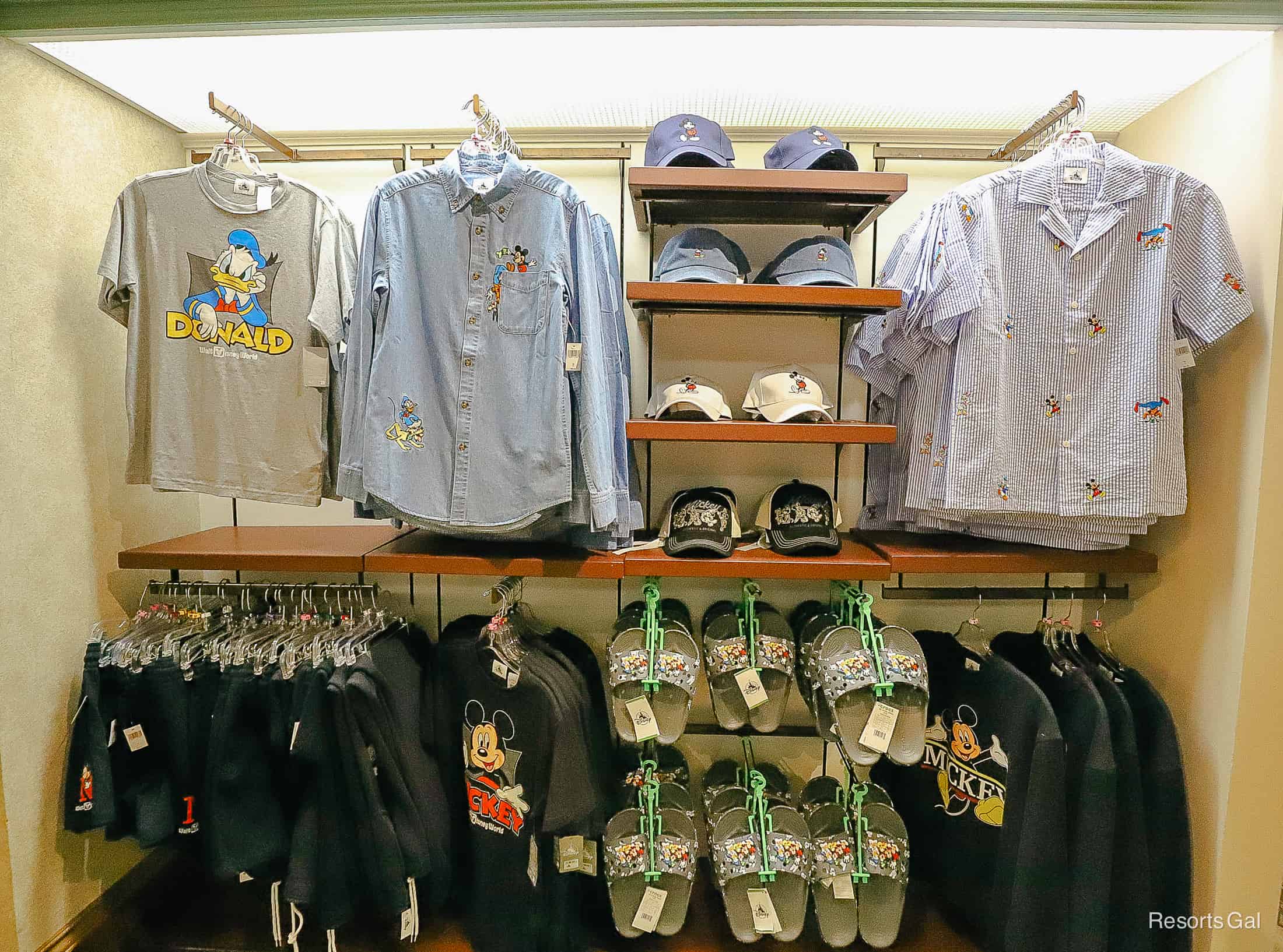 men's apparel in the gift shop at Port Orleans French Quarter