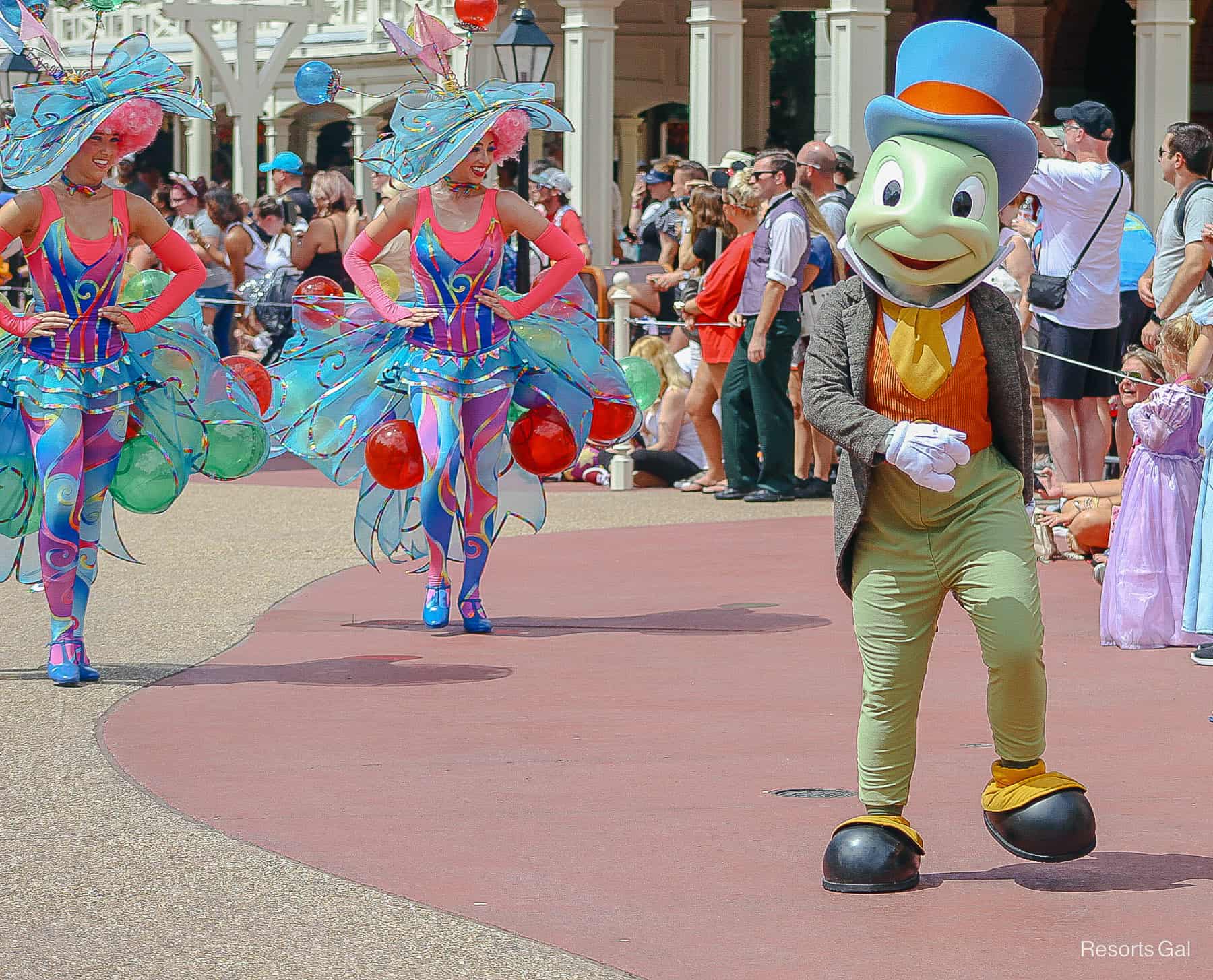 Jiminy Cricket in the Festival of Fantasy Parade 