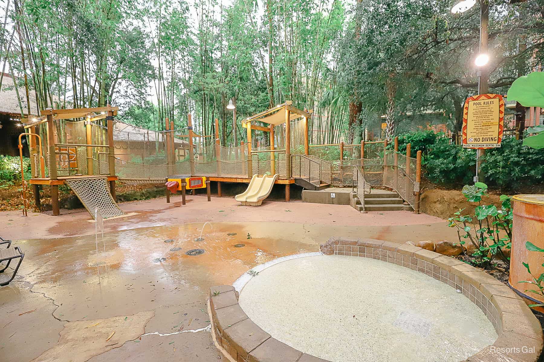 a playground and a small wading pool for children at Disney's Kidani Village 