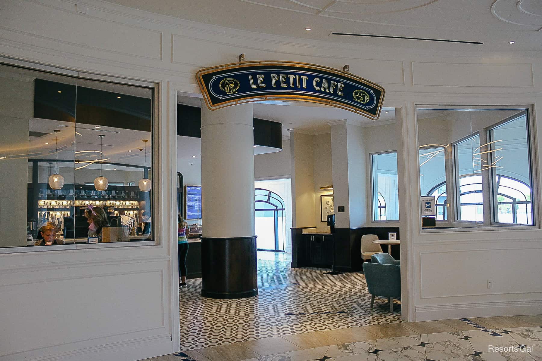 Le Petit Cafe entrance to order coffee at Disney's Riviera Resort 