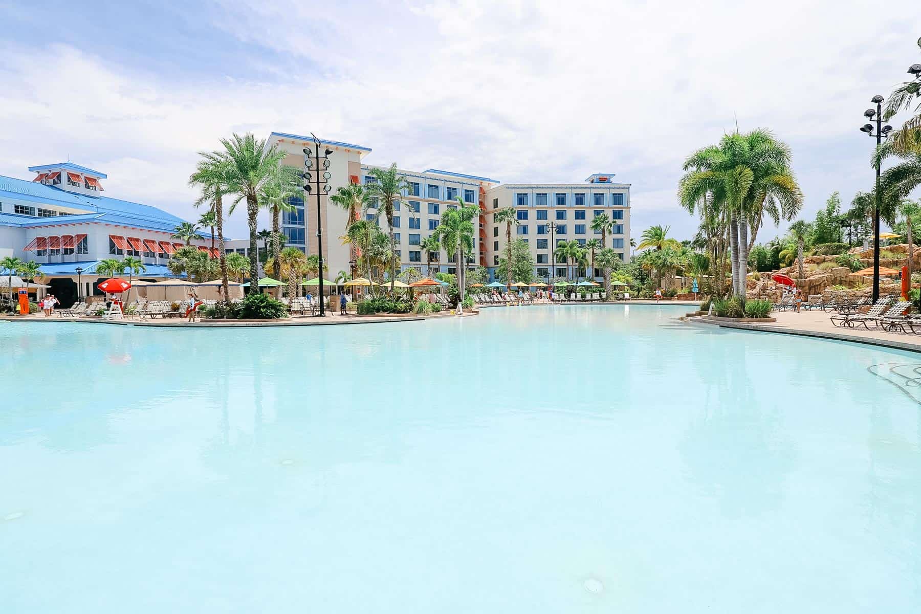 the pool with Universal Loews Sapphire Falls in the background 