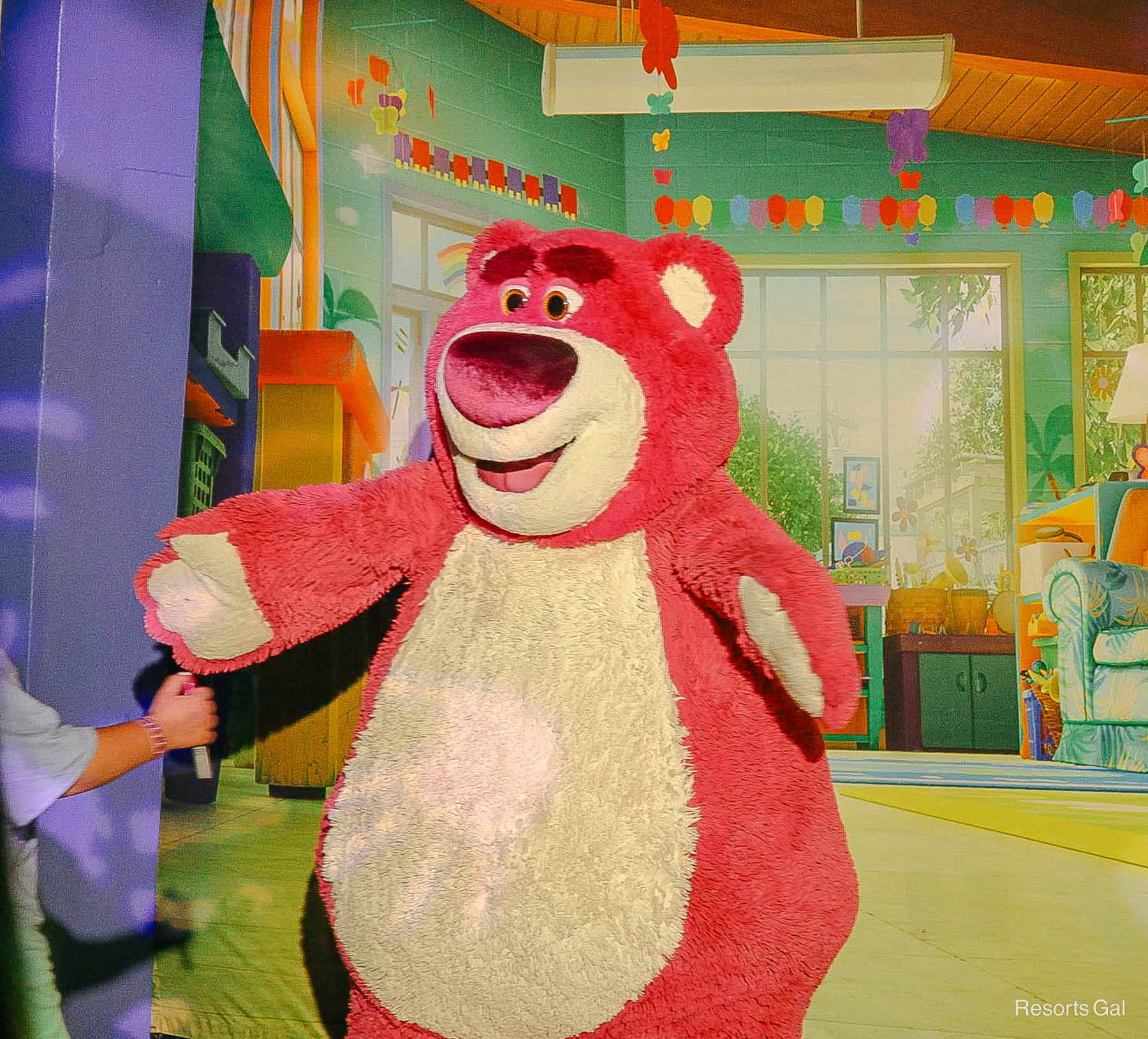 Lotso hugs a guest during the 2019 Mickey's Not So Scary Halloween Party. 