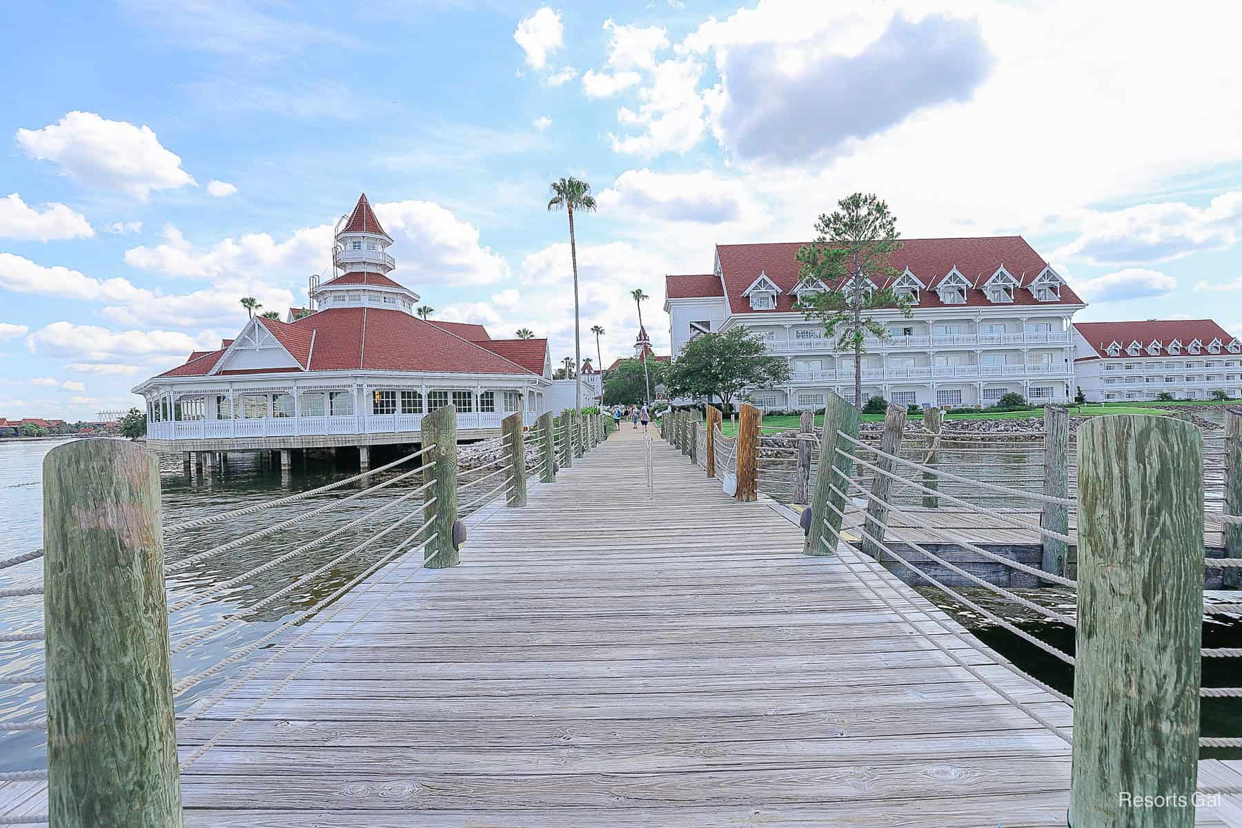 walkway from the boat dock to the Grand Floridian Resort 