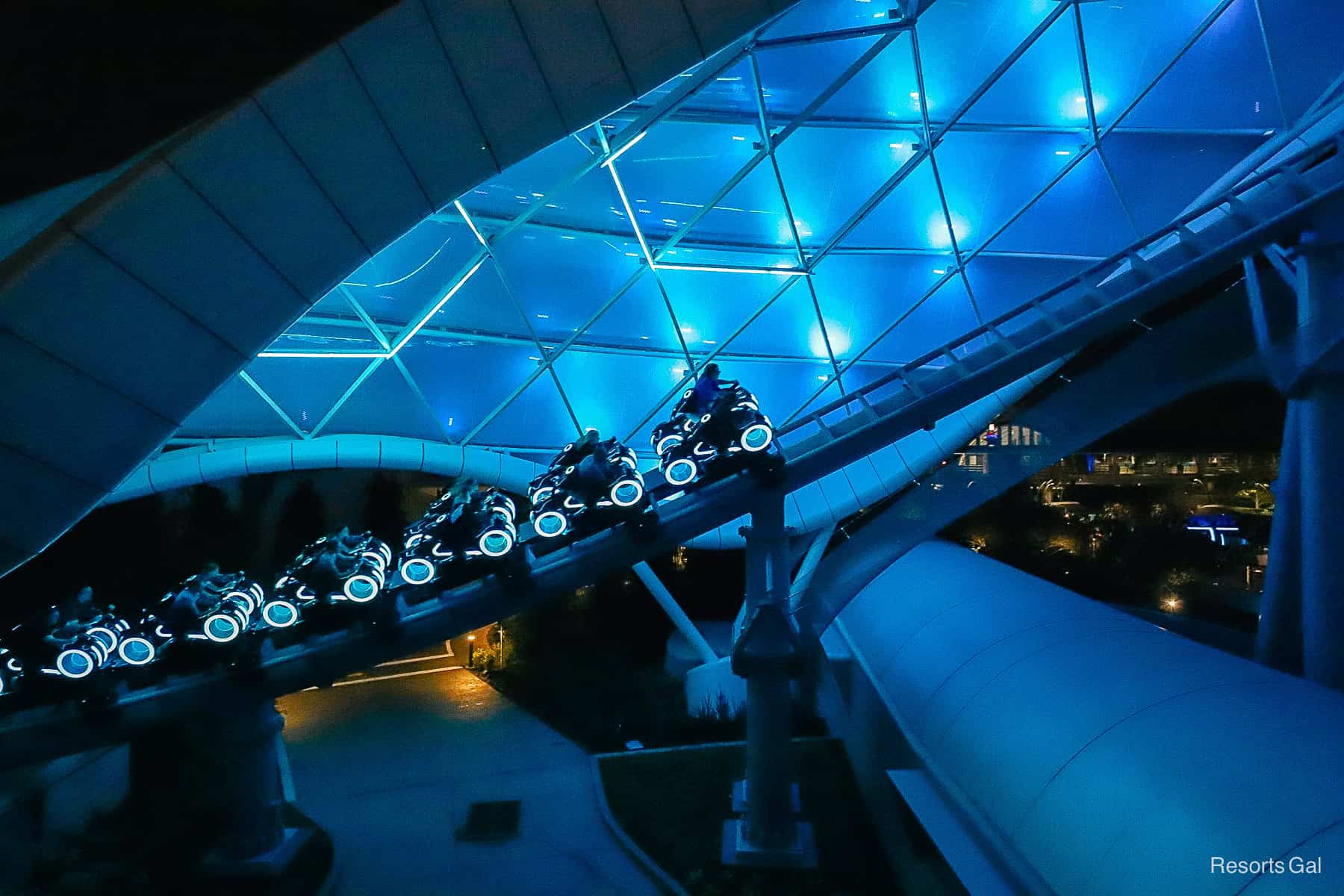 Tron Lightcycle Run roller coaster ride at Magic Kingdom 