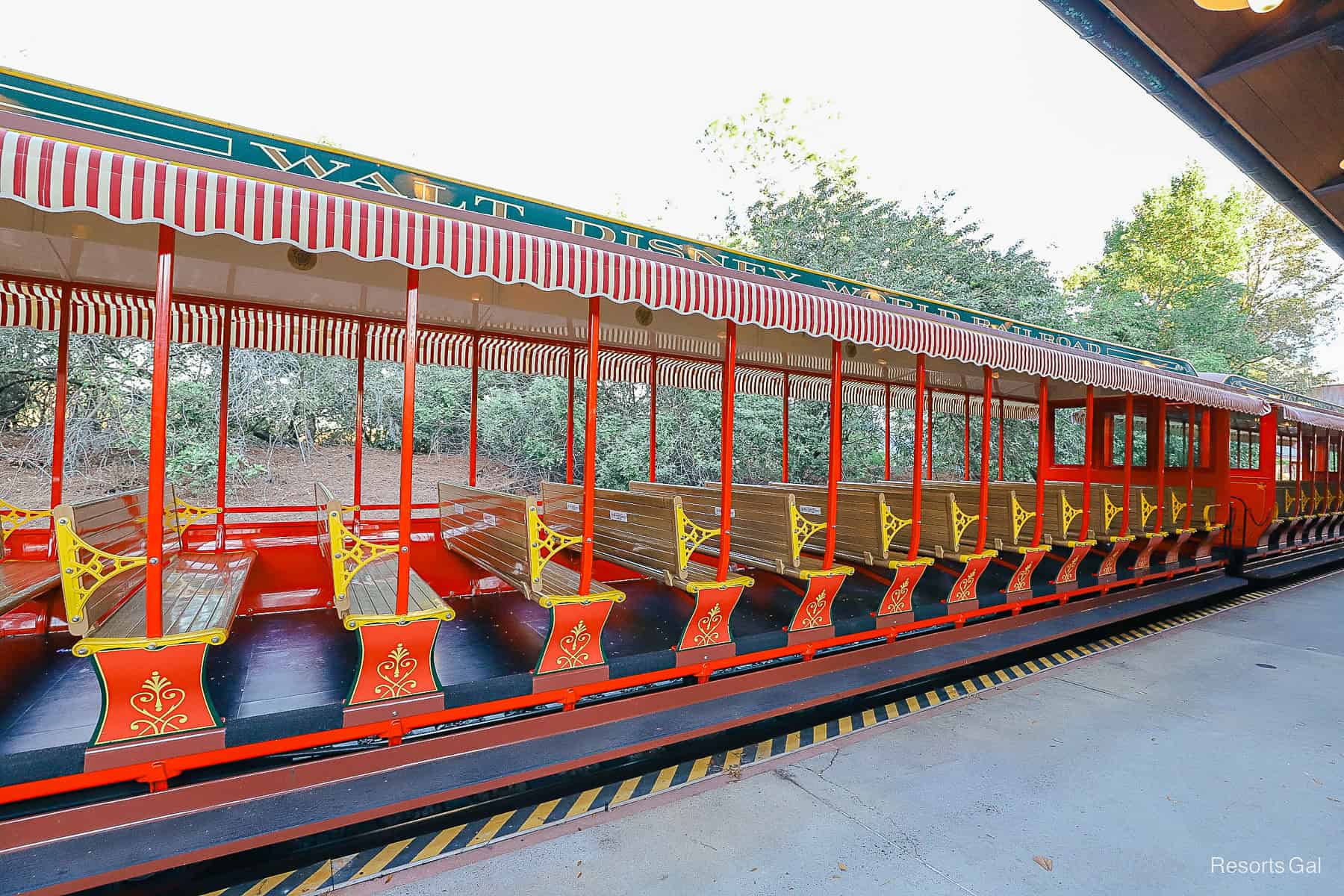 Walt Disney World Railroad empty train car 