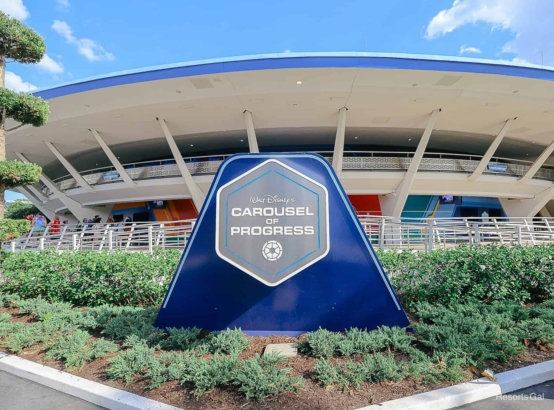 signage outside Walt Disney's Carousel of Progress in Magic Kingdom's Tomorrowland 