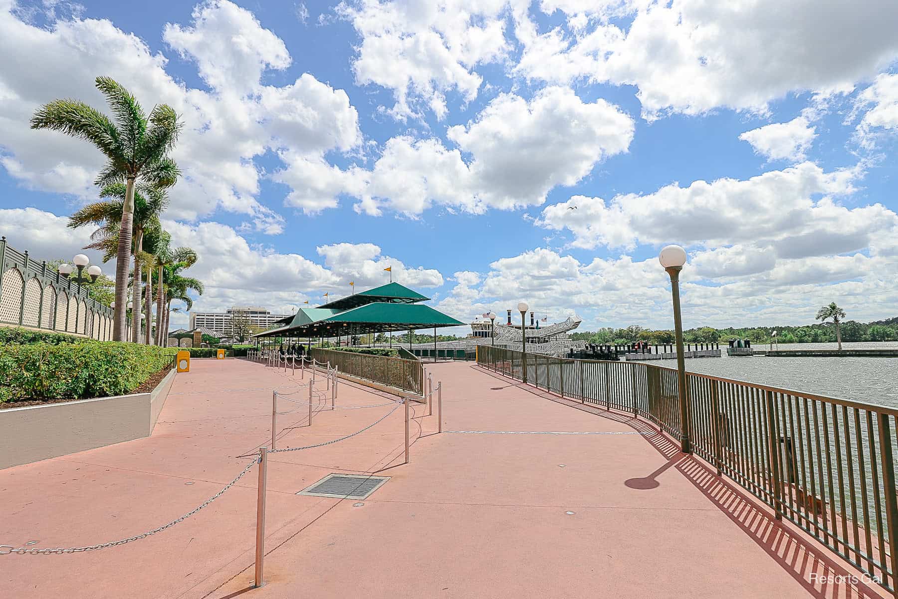 the entrance and exit to the ferry terminal at Magic Kingdom 