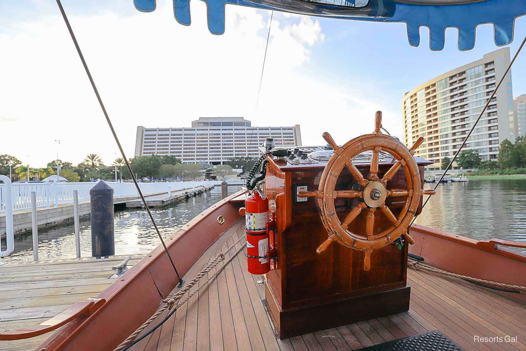 a boat docked at Disney's Contemporary Resort 