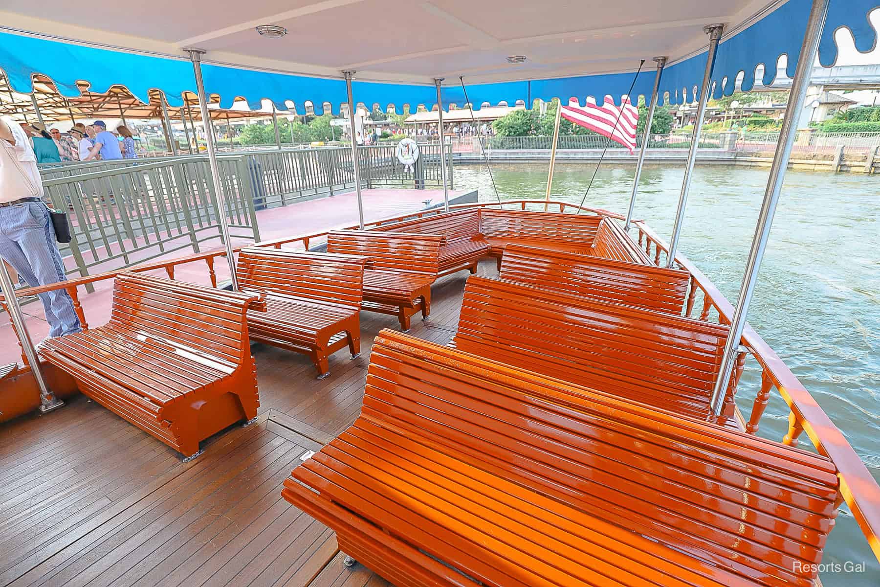 rows that seat two to three guests that travel to Magic Kingdom from the resorts 