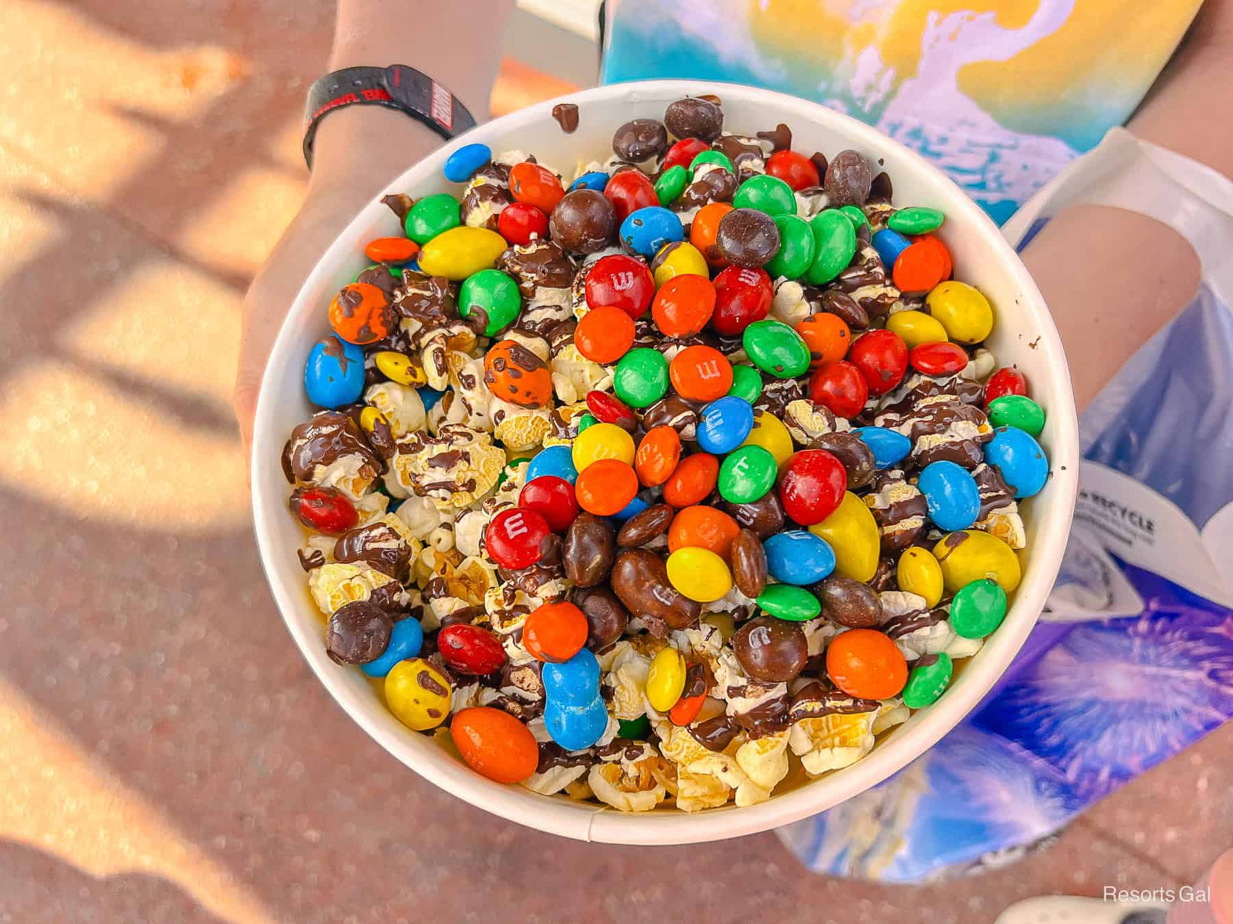 Popcorn mix with M&Ms from the Main Street Confectionery 