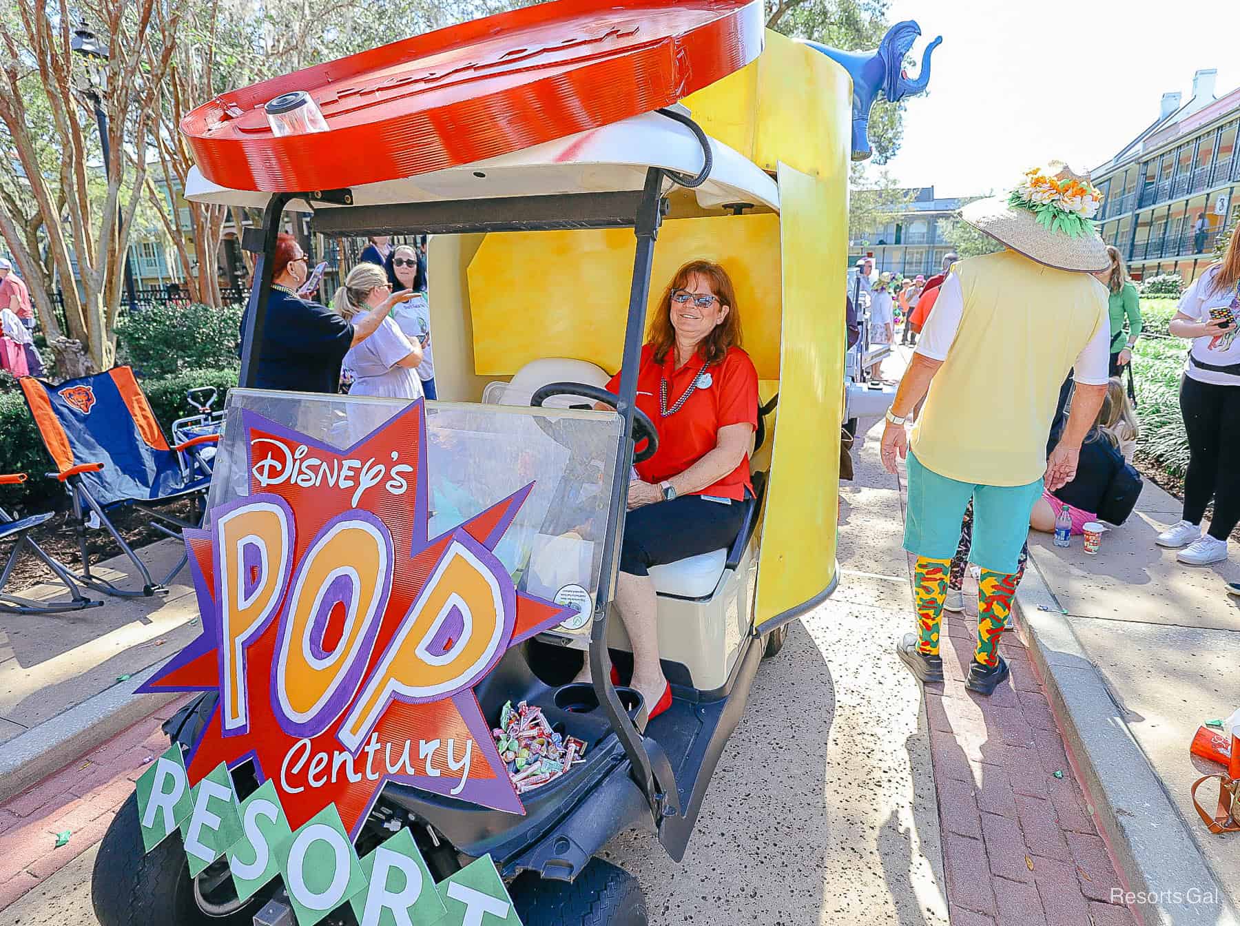 a former float themed to Pop Century Resort 