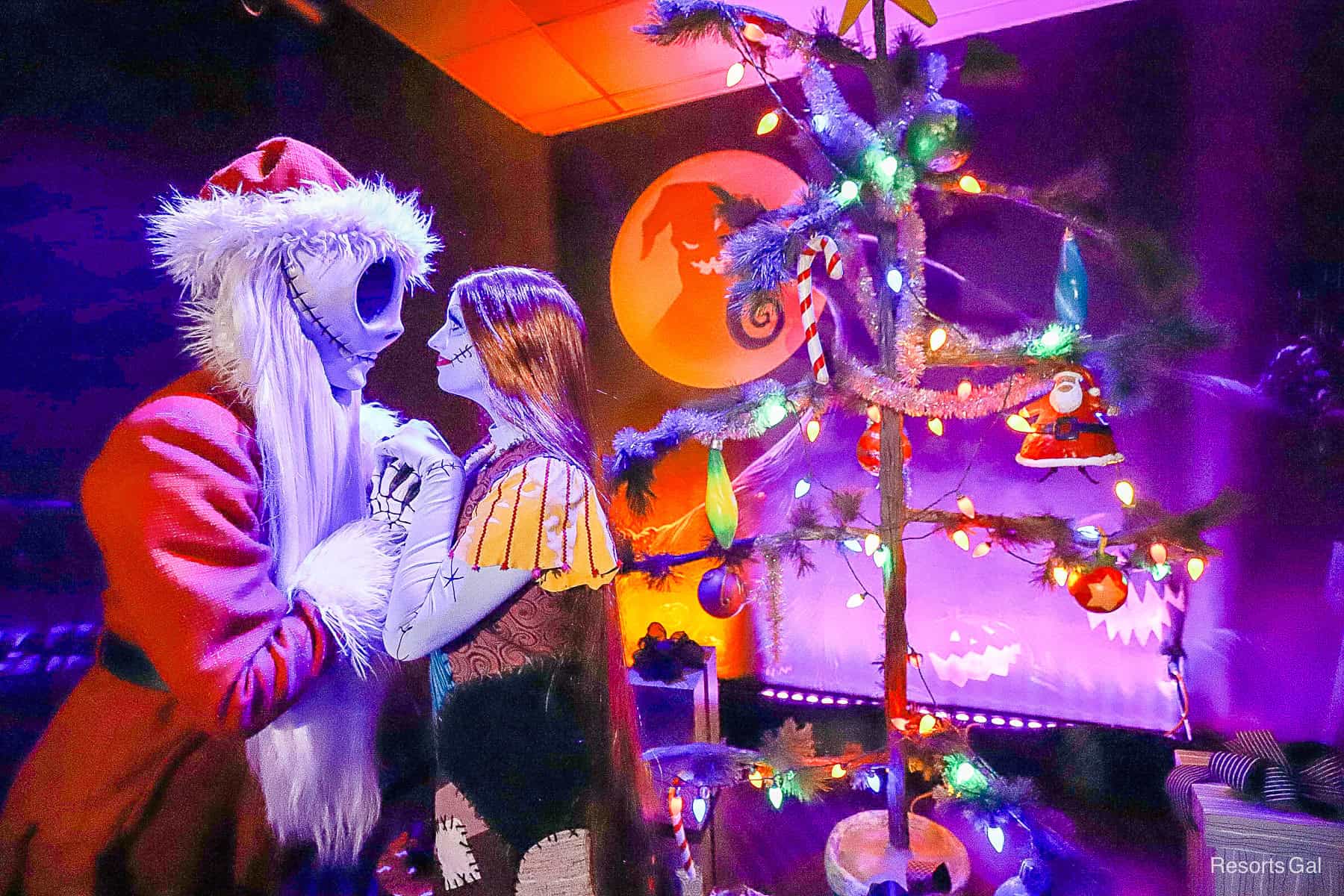 Jack Skellington and Sally at Mickey's Very Merry Christmas Party 