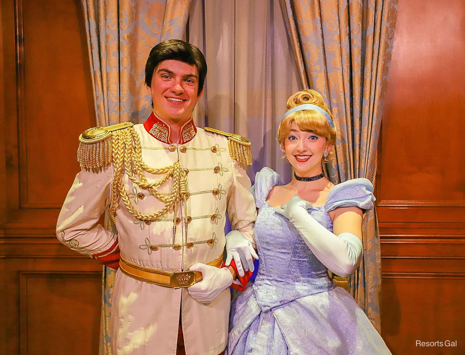 Prince Charming and Cinderella during Mickey's Very Merry Christmas Party. 