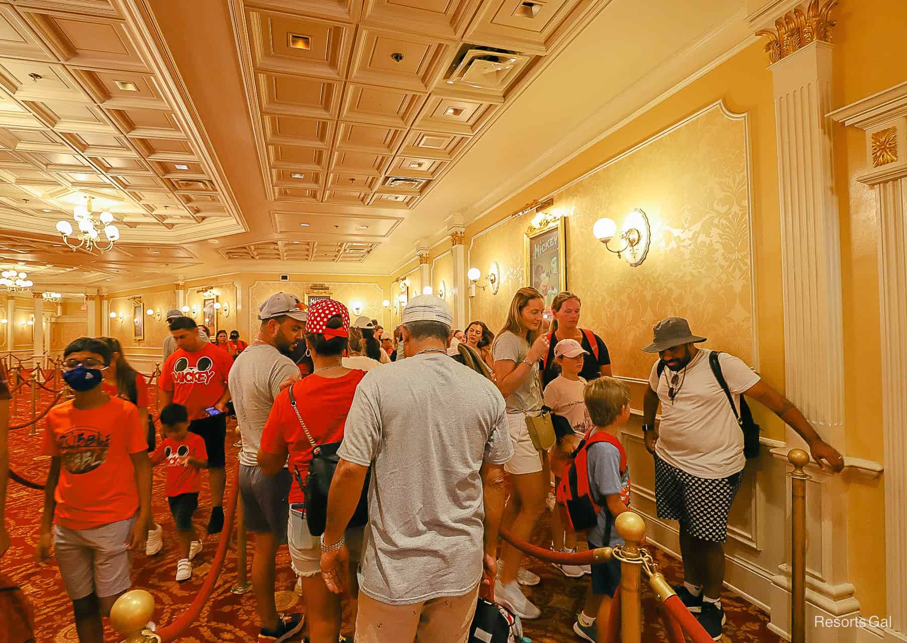 guests waiting to meet Mickey Mouse 