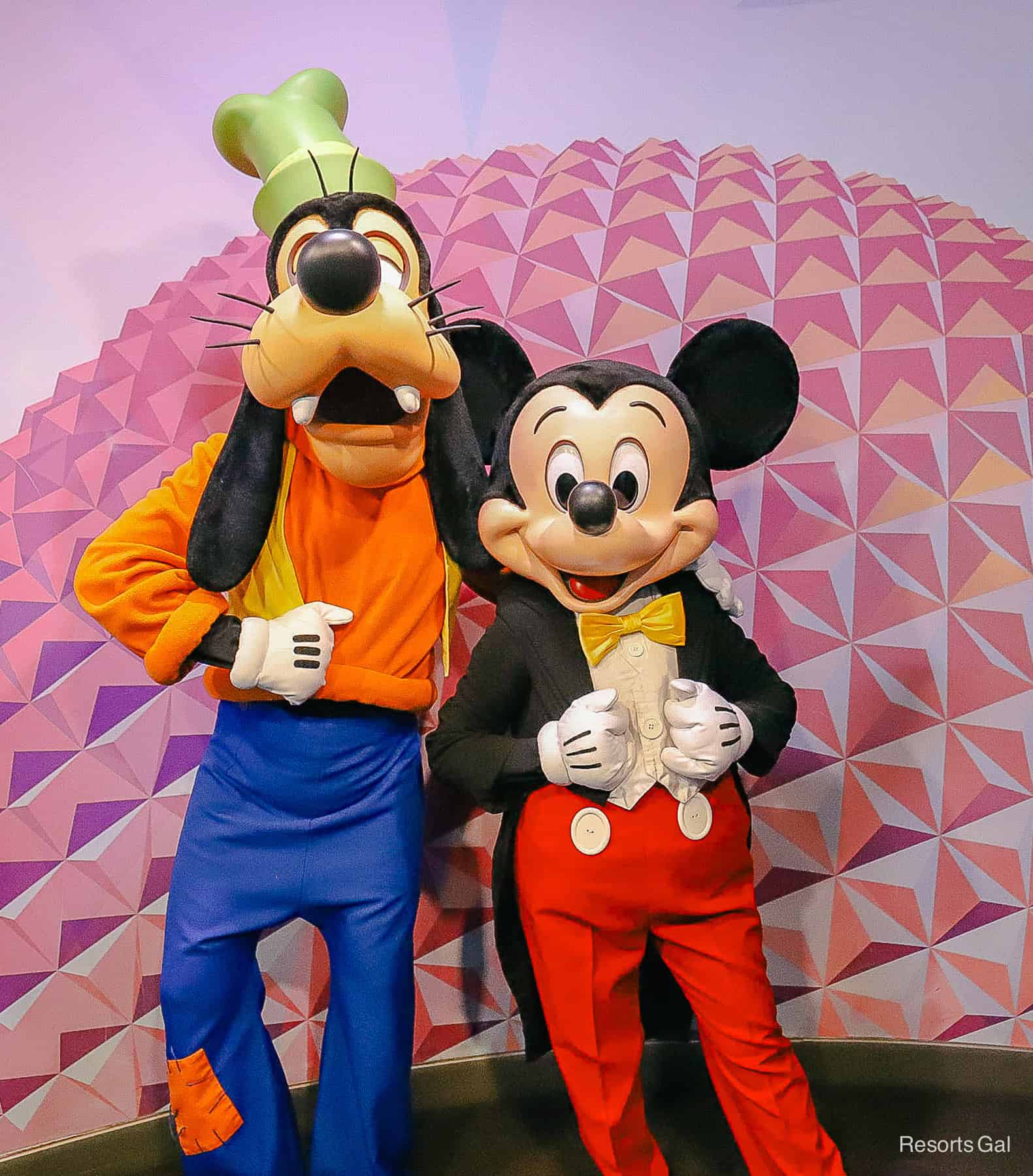 Mickey and Goofy at the Epcot Visa Character Meet and Greet 