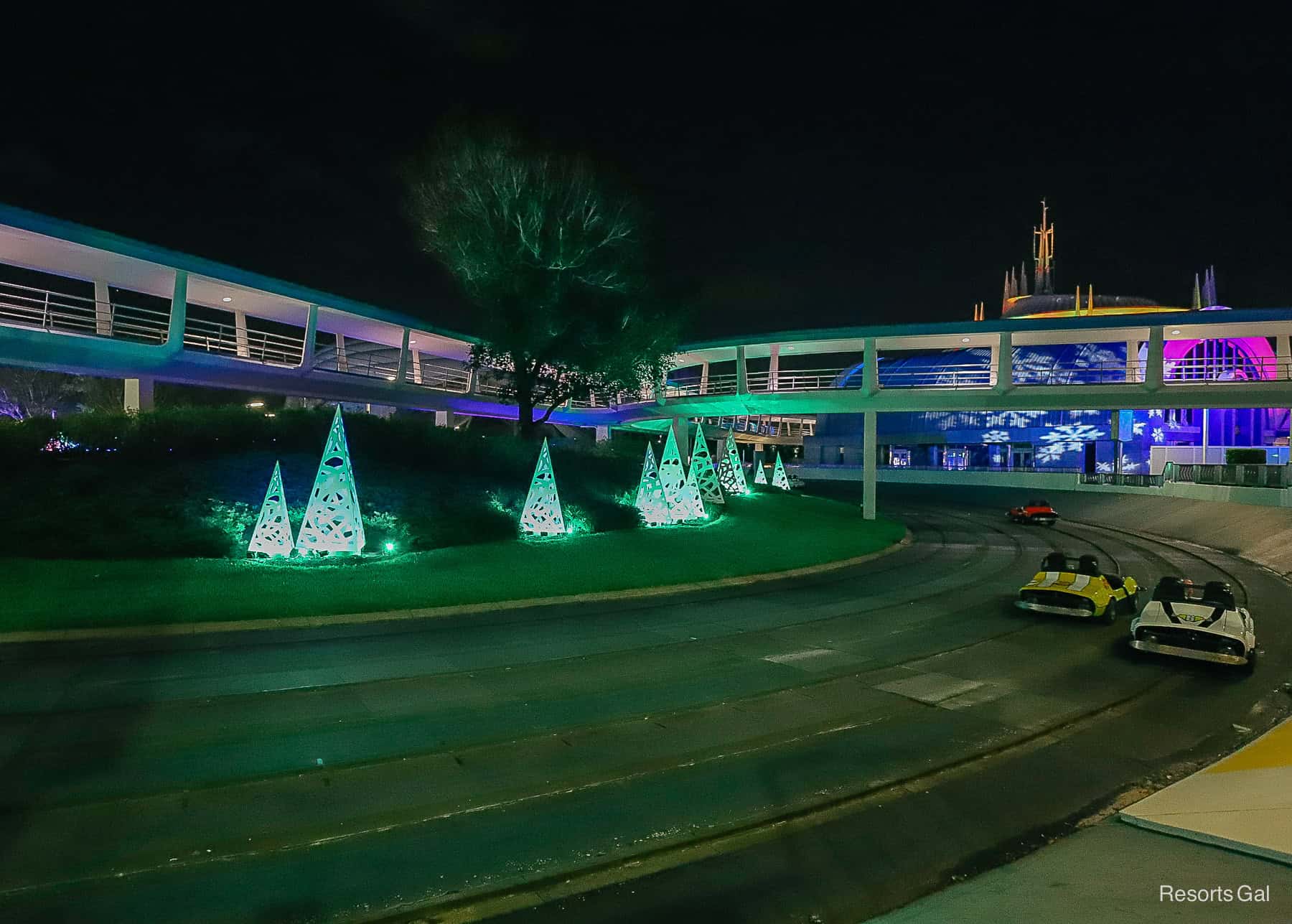 holiday overlay of Tomorrowland Speedway 