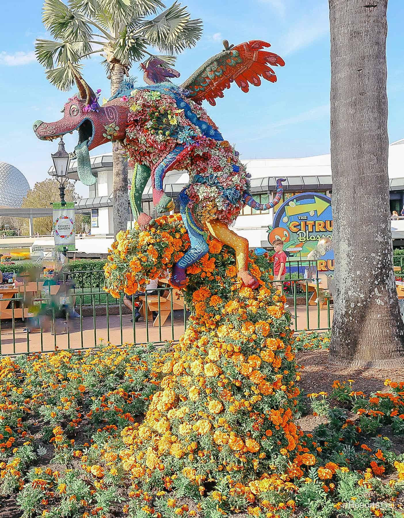 Dante character topiary covered in succulents 