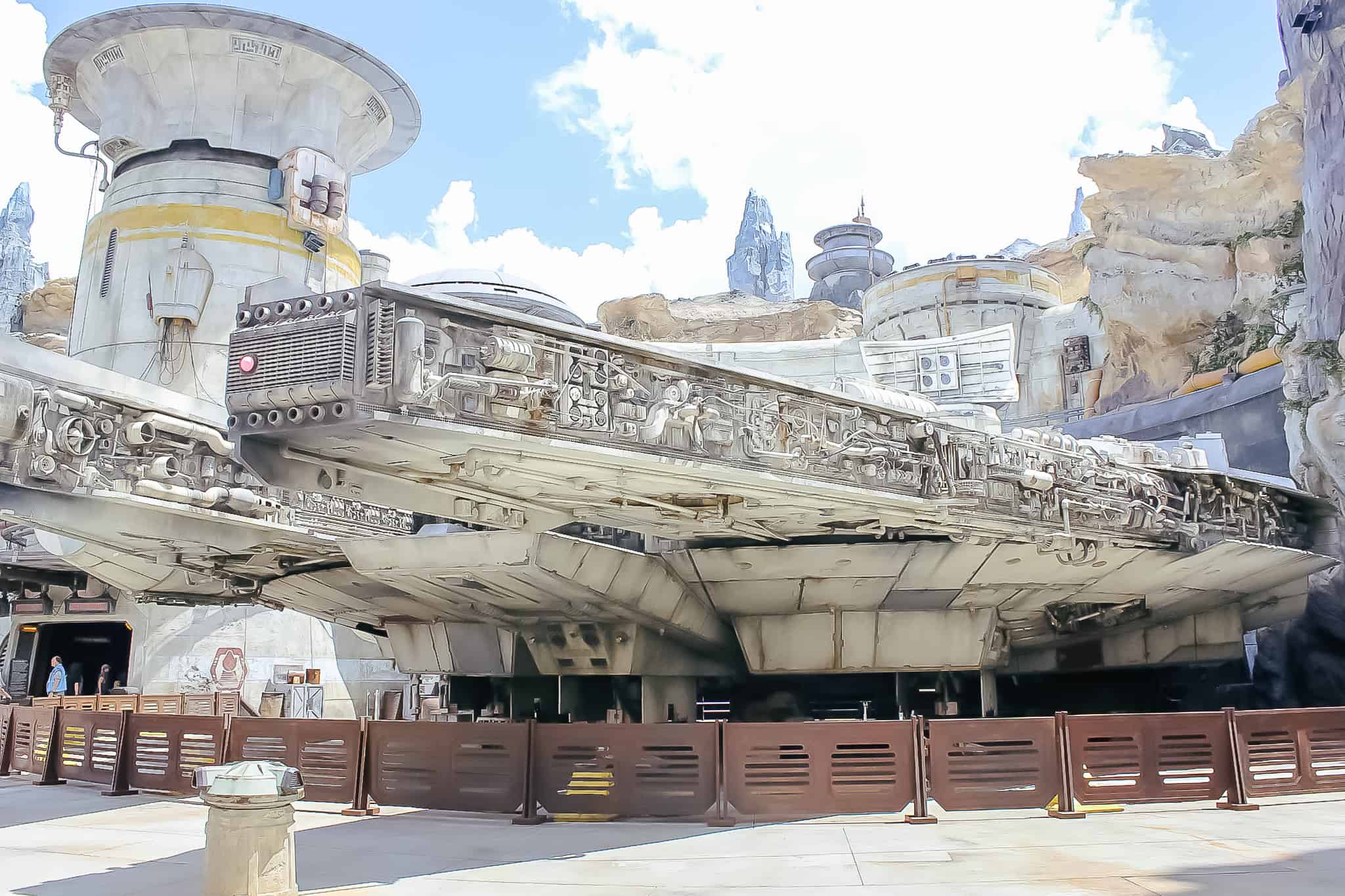 the Millennium Falcon at Galaxy's Edge at Disney's Hollywood Studios 