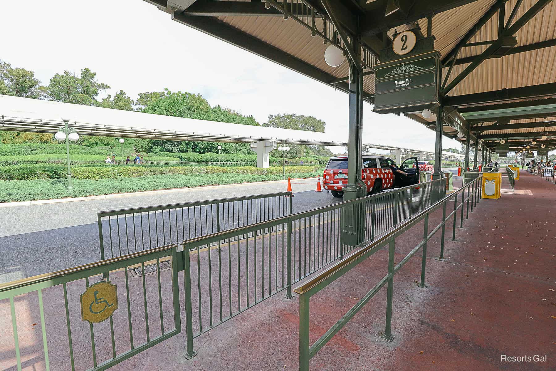 Minnie Van Stop 2 at Disney's Magic Kingdom bus station 