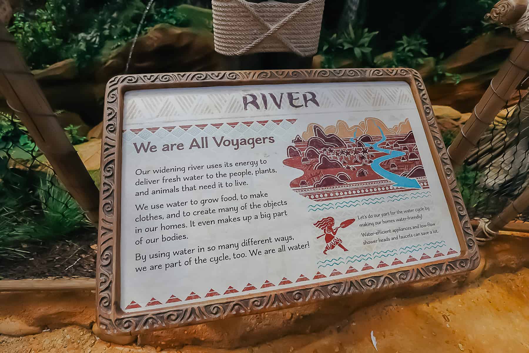 the River signage on Journey of Water Inspired by Moana 
