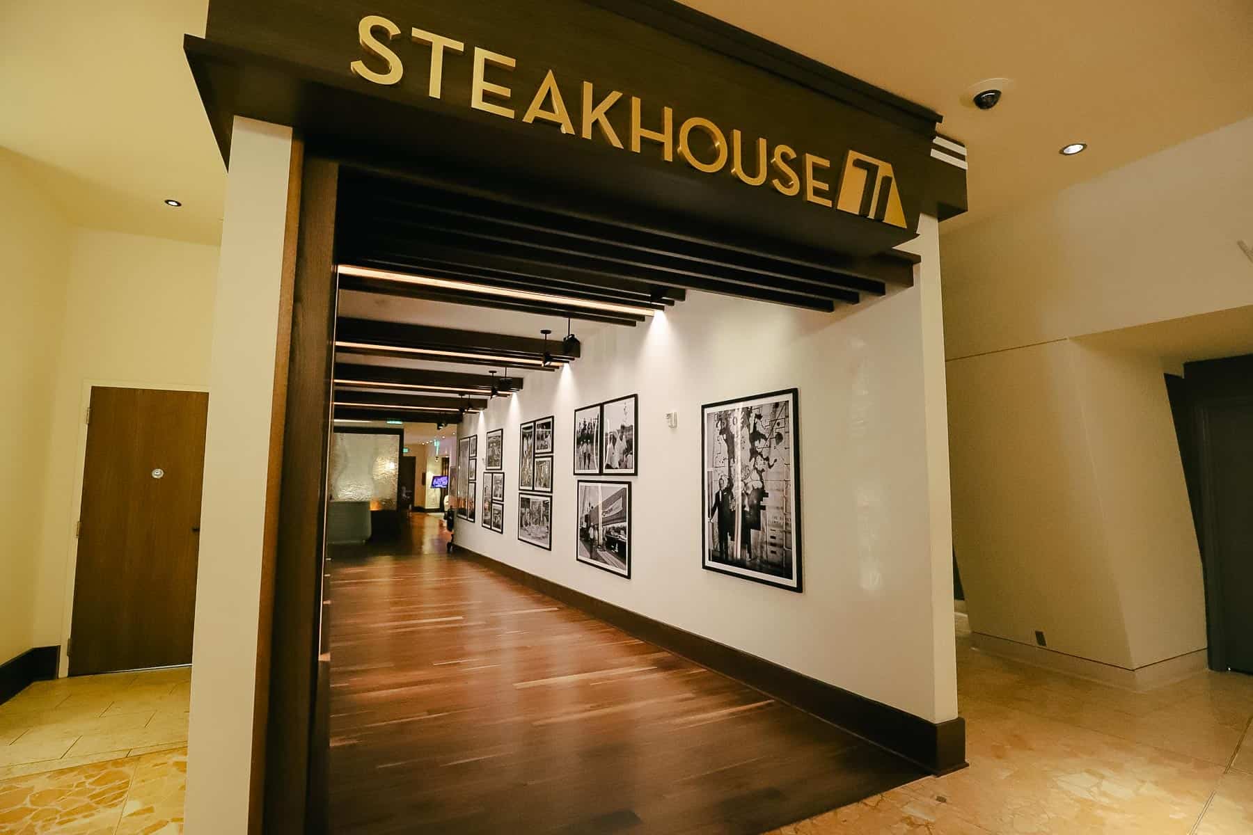 the entrance of Steakhouse 71 