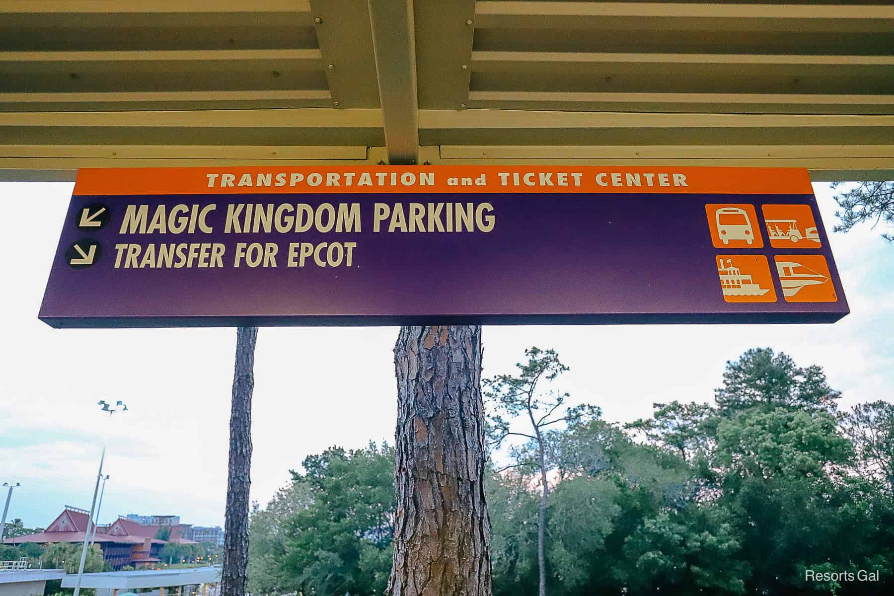 signage for the shortcut from the resort monorail to transfer to Epcot 