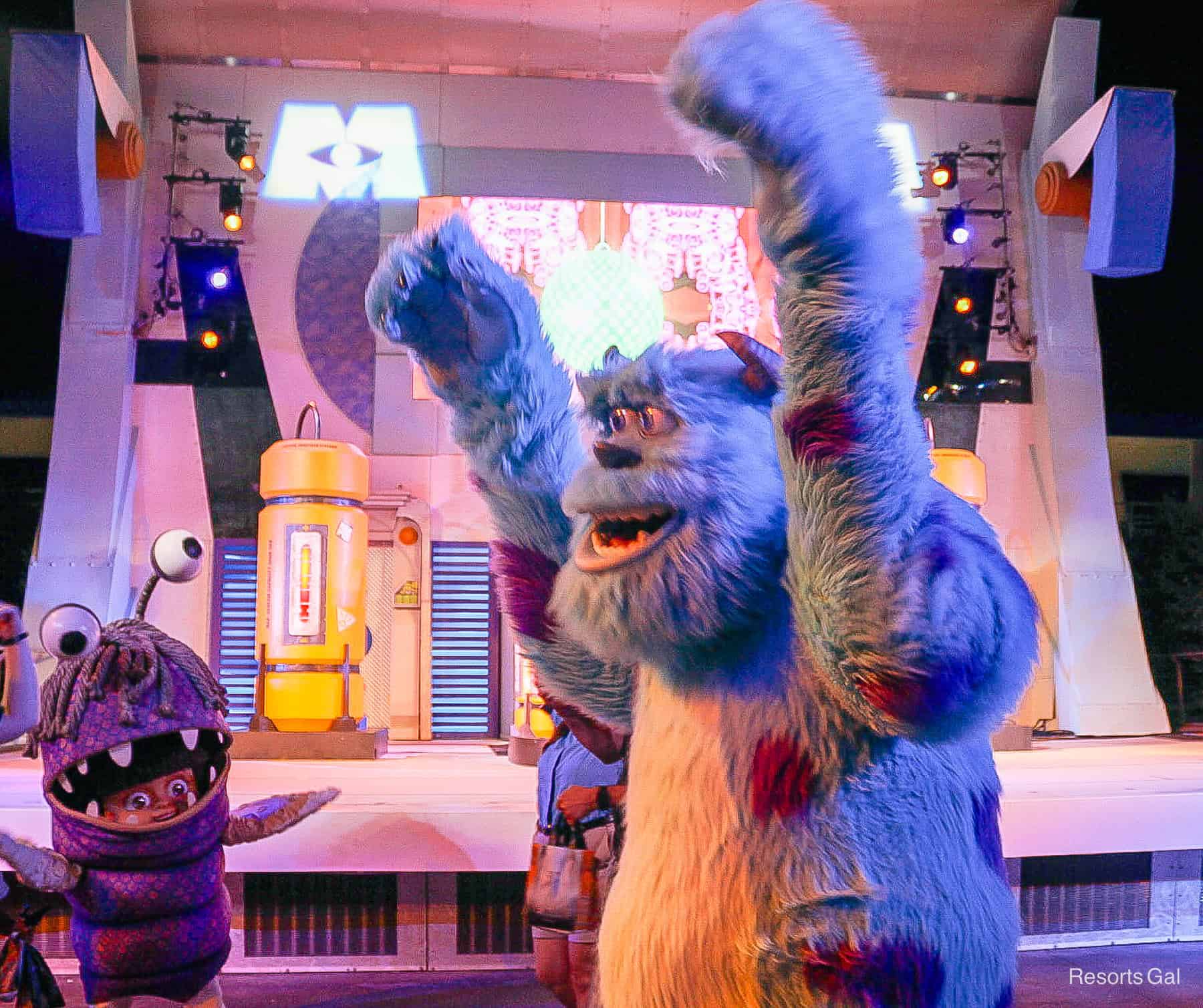 Sulley on the dance floor at the Monsters Inc. Dance Party at Magic Kingdom 