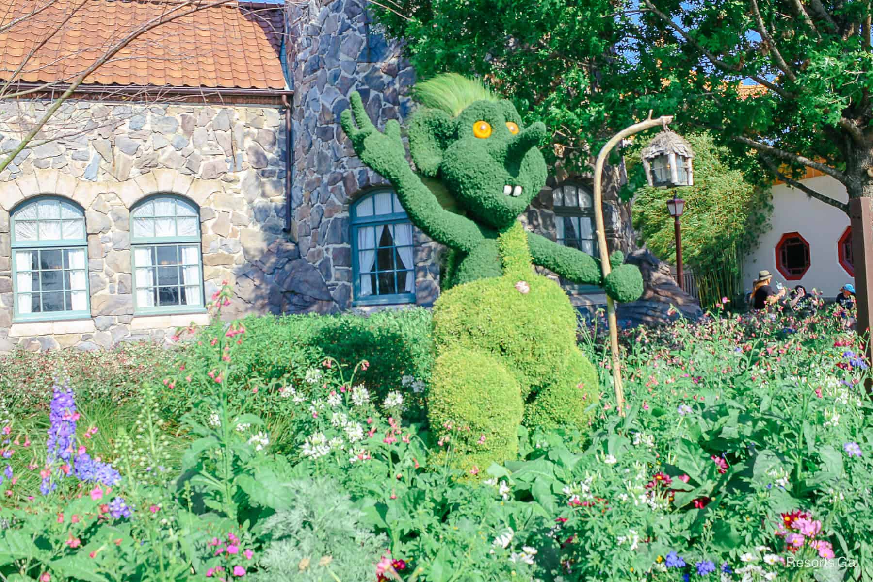 the old version of the Norway Troll topiary at Epcot in 2019 