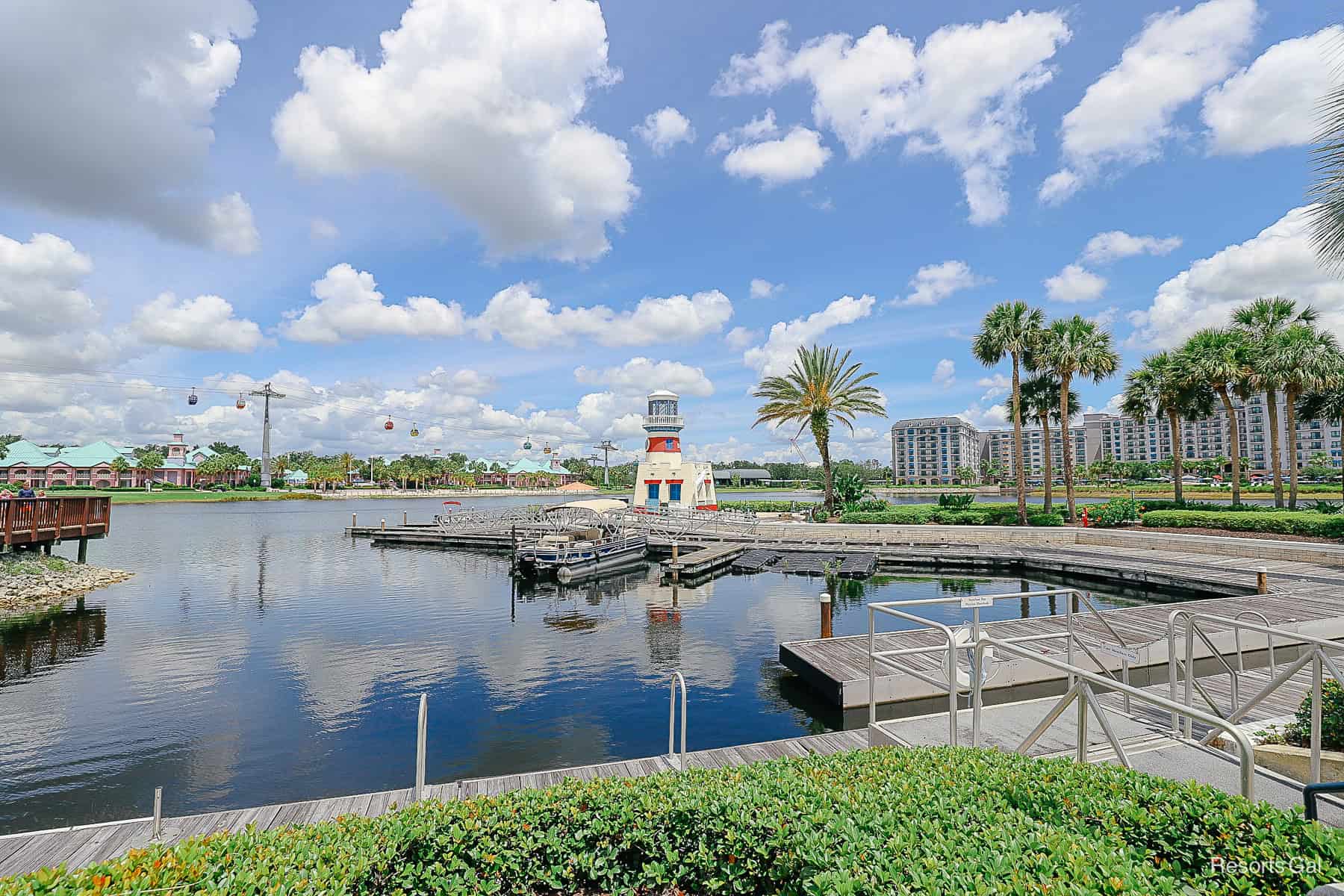 a view of the lighthouse and Riviera when leaving Old Port Royale area 