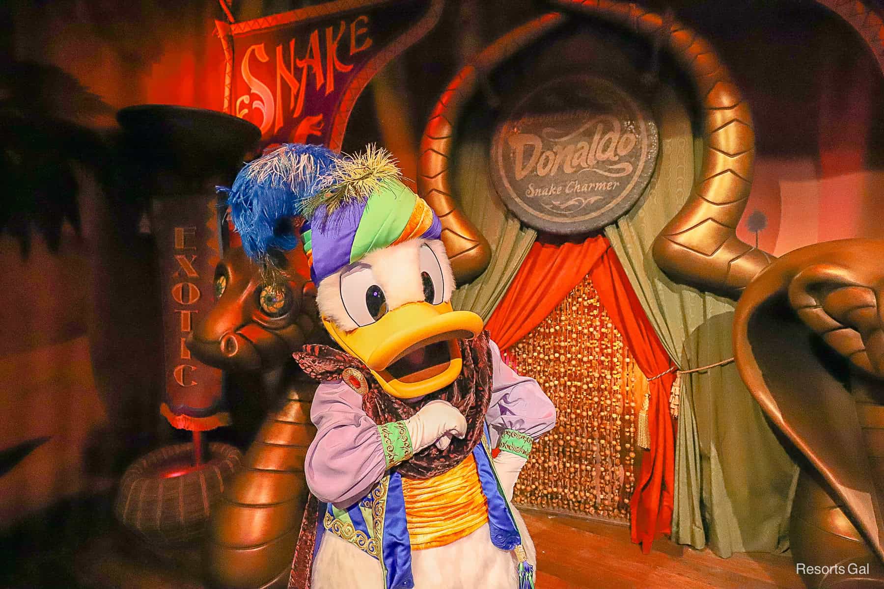 Donald with his Snake Charmer signage at Pete's Silly Sideshow 