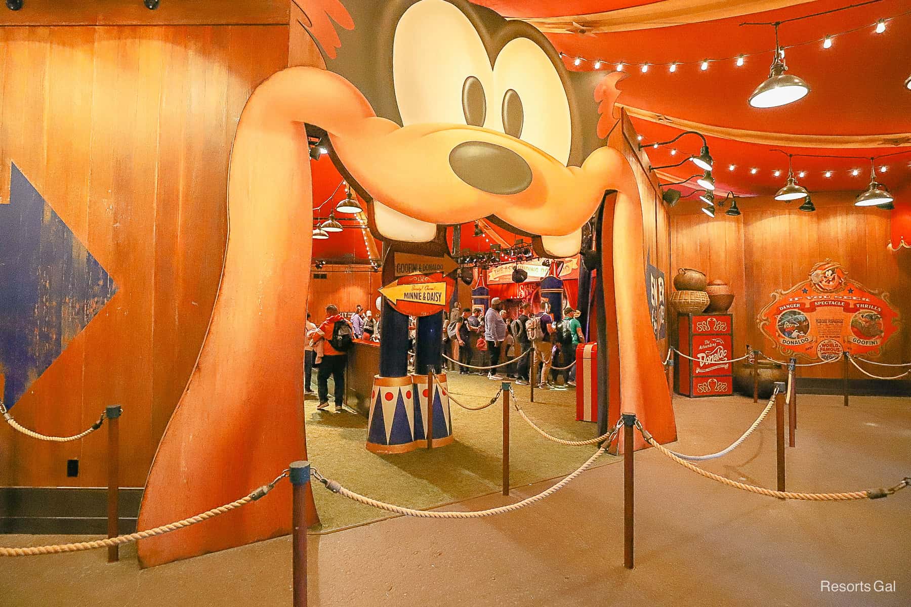 a life-size cutout of Pete's mouth is the entrance to the character meet-and-greet