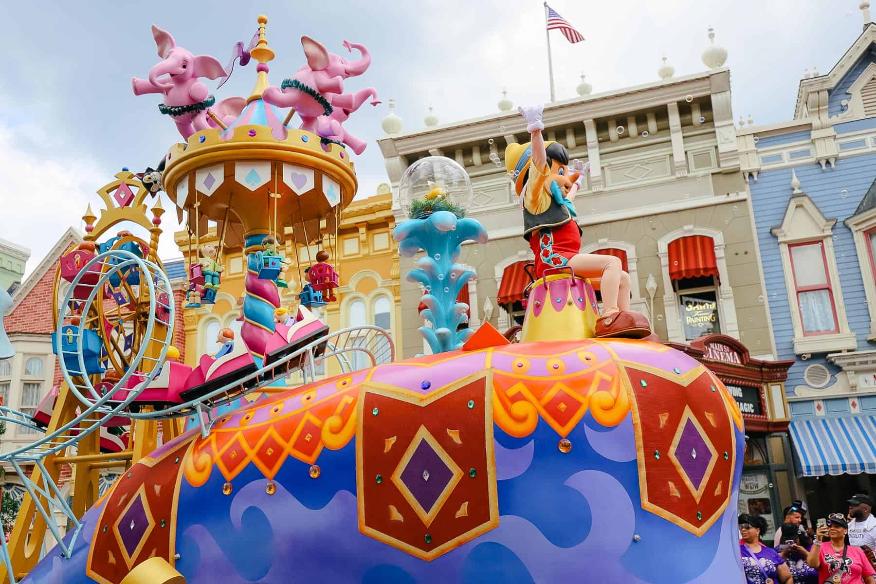 Pinocchio in the Festival of Fantasy Parade at Disney World 