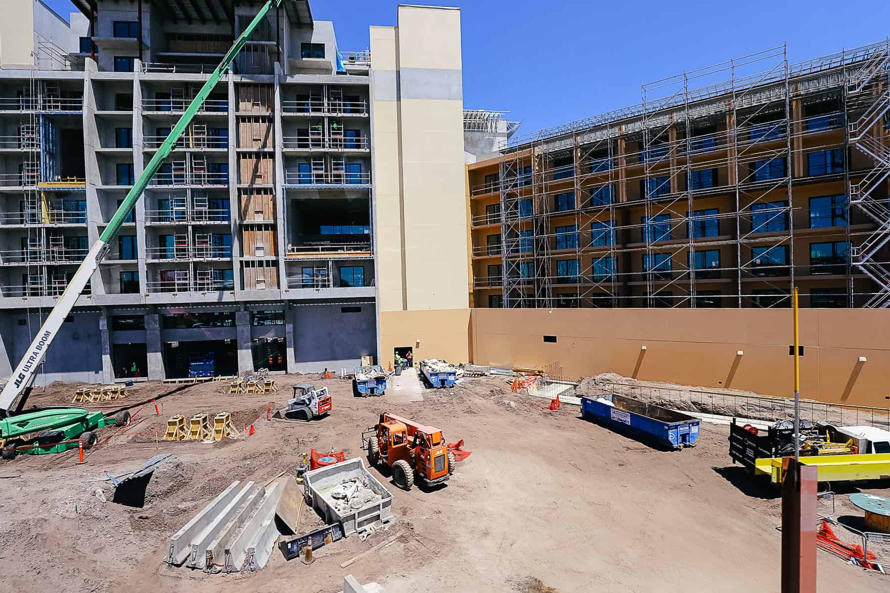 view from monorail of the front of the Polynesian DVC Tower May 2024