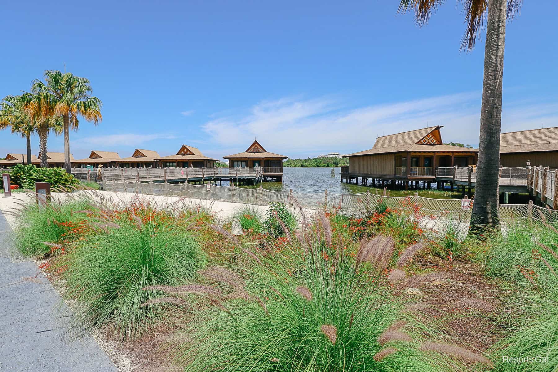 bungalow sitting on the water at Disney's Polynesian 