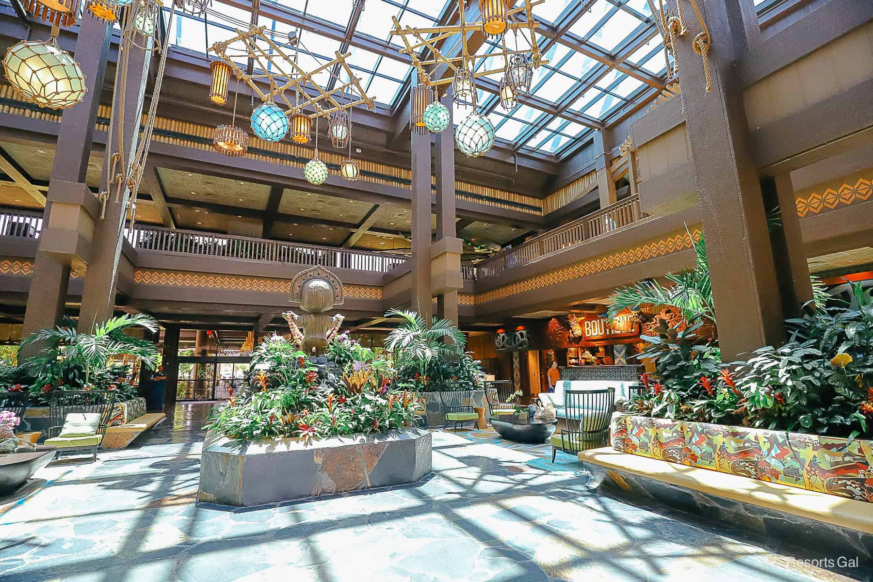 a scenic view of the Polynesian lobby