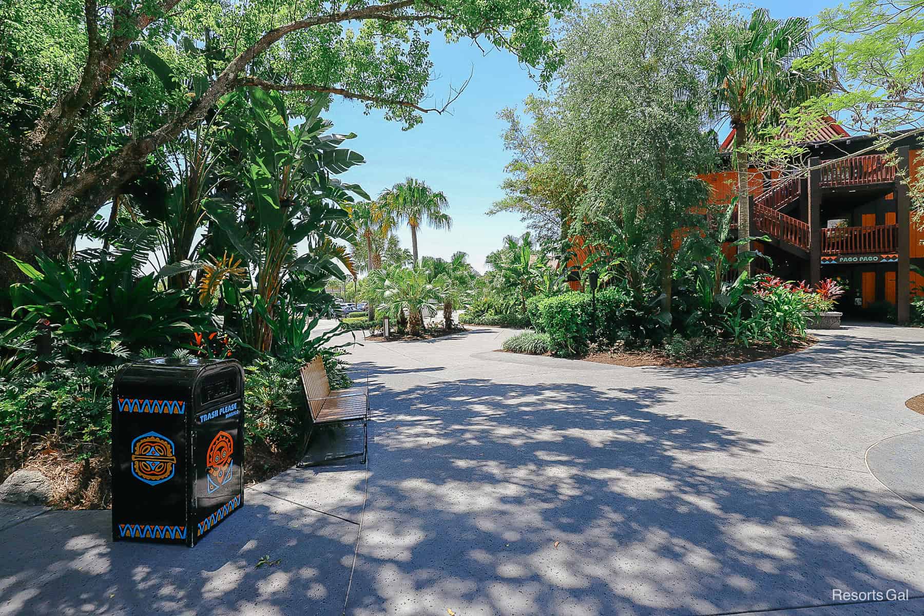 the walkway where you take a right at Pago Pago to reach the Polynesian bus stop 