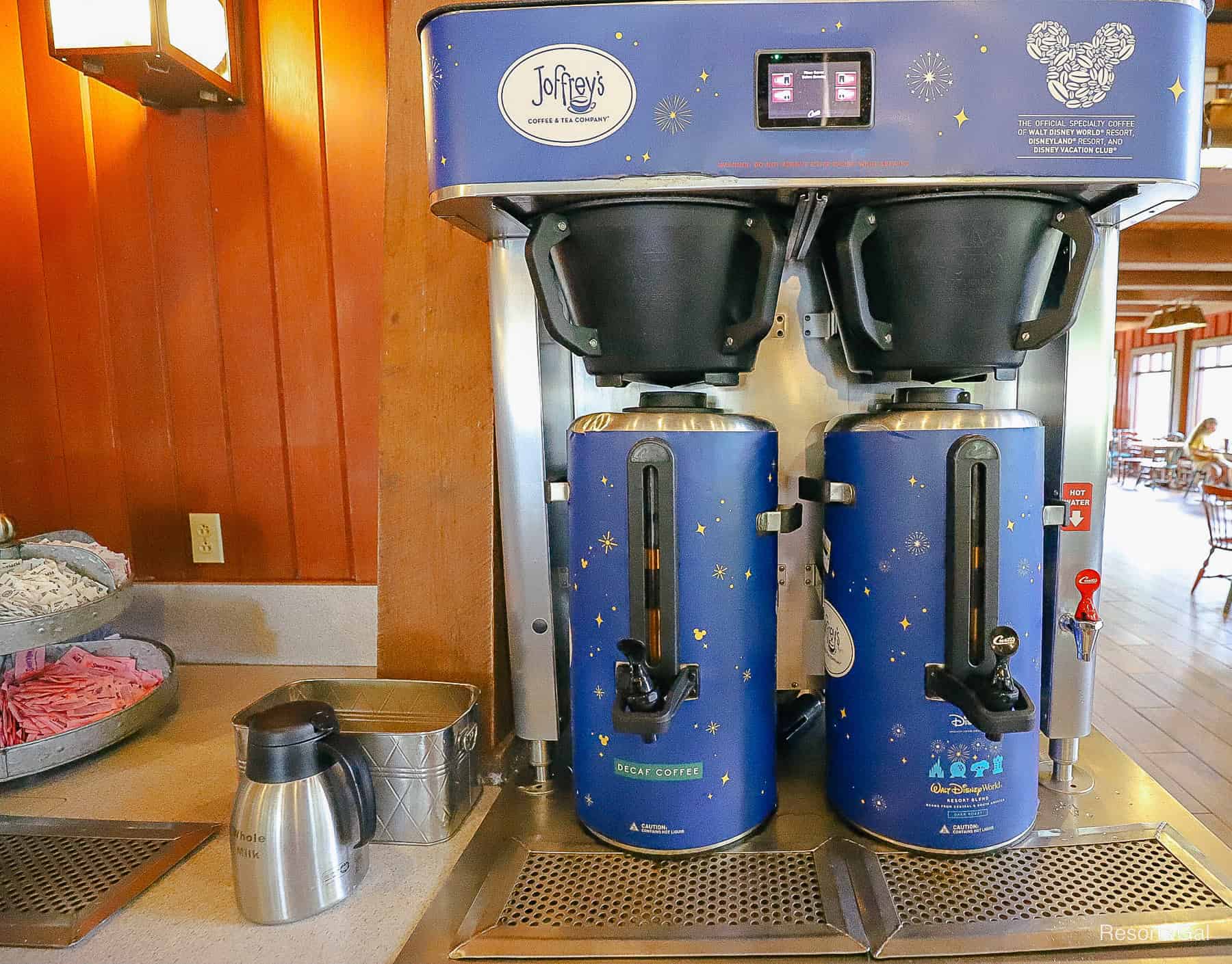 the coffee station at Riverside Mill Food Court 