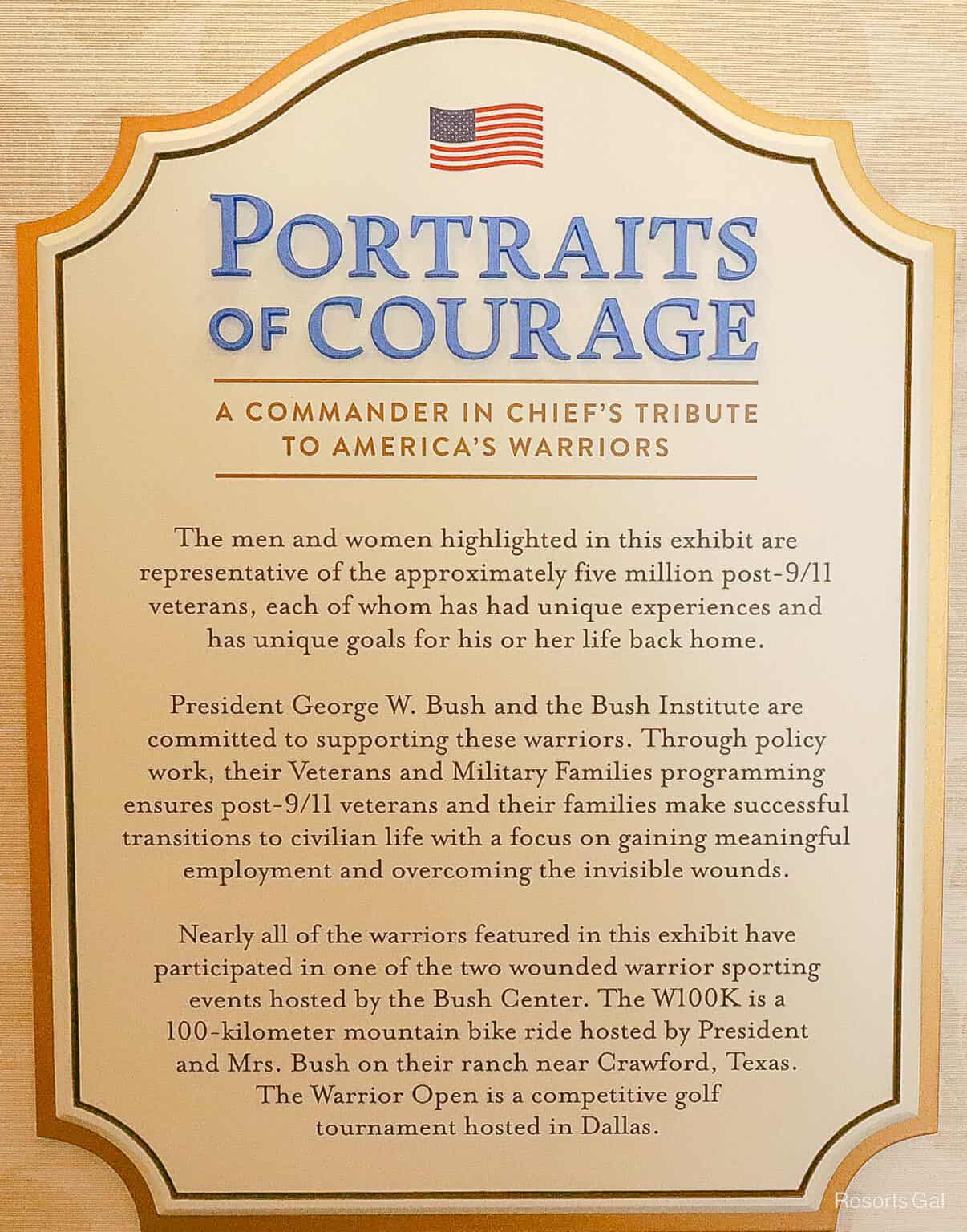 An Overview of The Portraits of Courage Exhibit by President George W ...