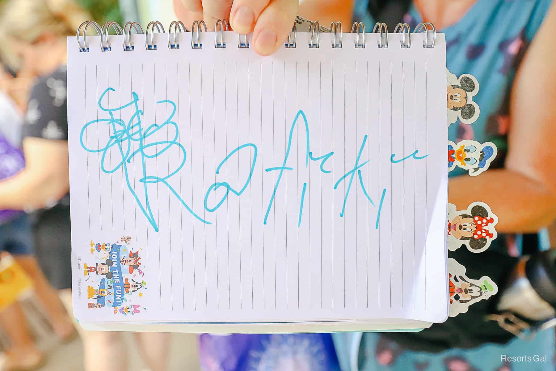 Rafiki's autograph 