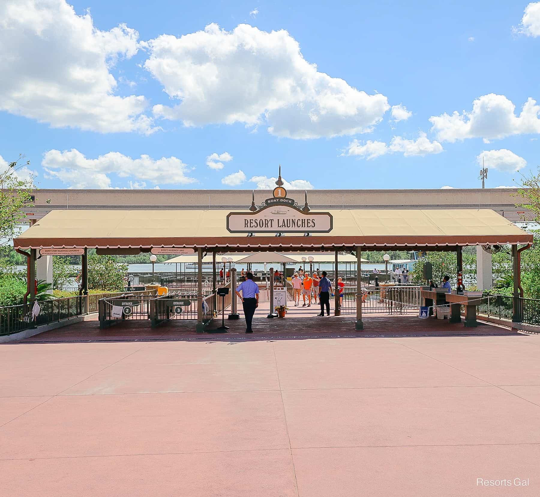 the resort boat launch for Wilderness Lodge and Fort Wilderness at Magic Kingdom 