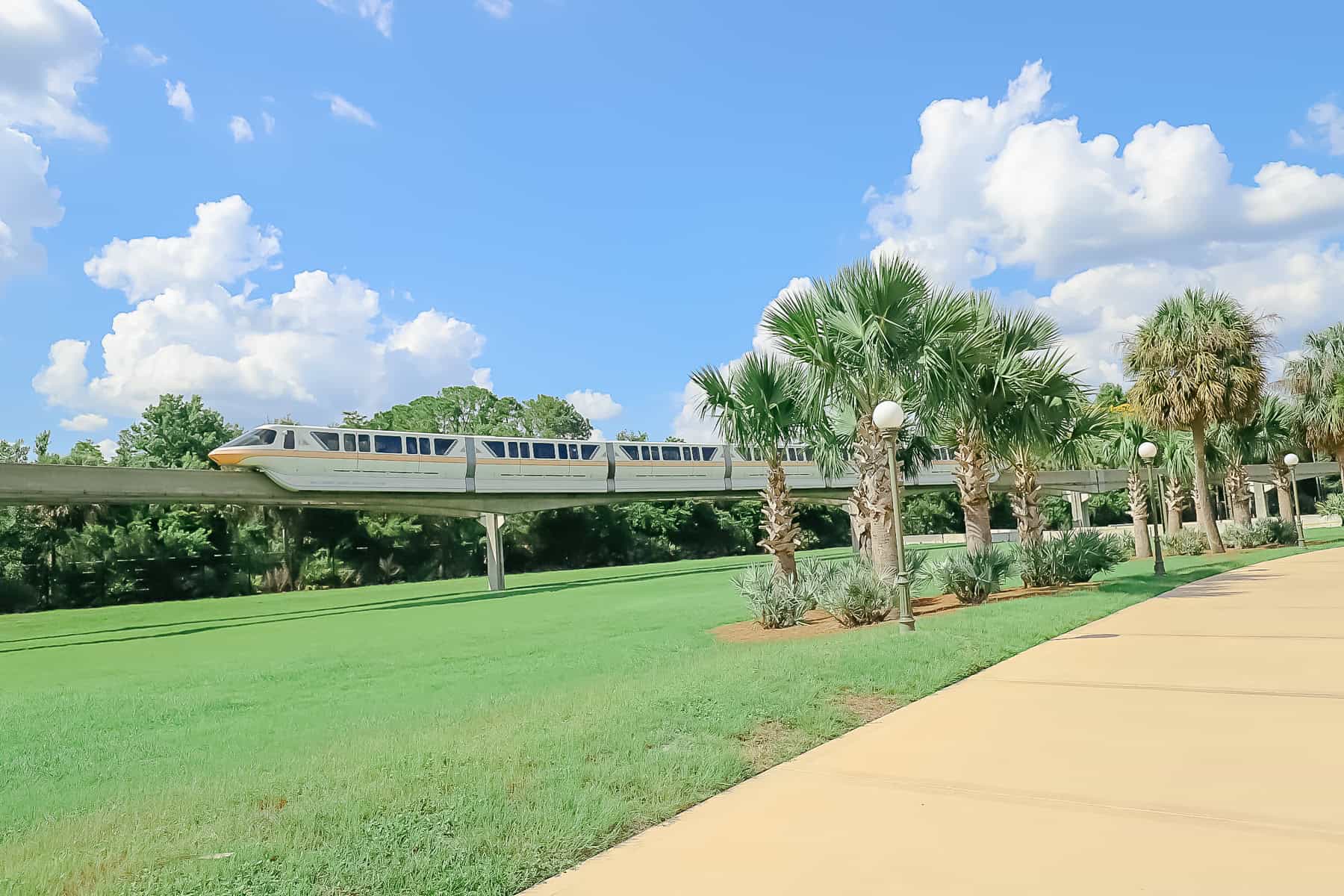 the monorail leaving Grand Floridian for Magic Kingdom 